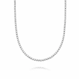 Image of Daisy London Jewellery 925 Sterling Silver Chunky Beaded Necklace Sterling Silver