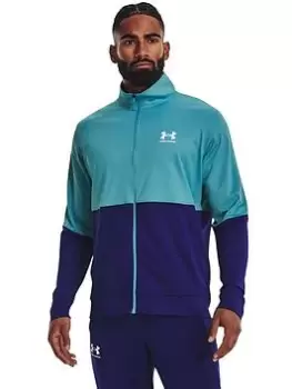 Image of Under Armour Training Pique Track Jacket - Blue Size L, Men