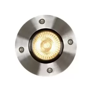 Image of Lucide BILTIN - Recess Deck Lighting Outdoor - Ø10,8cm - 1xGU10 - IP67 - Satin Chrome