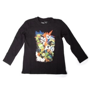 Image of Teenage Mutant Ninja Turtles Kids T-Shirt Age 8-10 - Black
