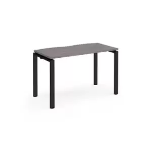 Image of Adapt single desk 1200mm x 600mm - Black frame and grey oak top