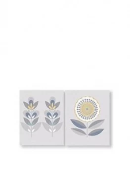 Image of Graham & Brown Set Of 2 Retro Flora Printed Canvas