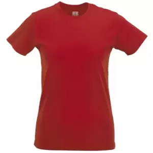 Image of Russell Ladies/Womens Slim Short Sleeve T-Shirt (M) (Classic Red)