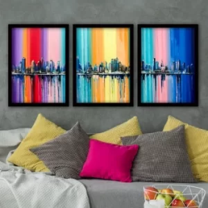 Image of 3SC81 Multicolor Decorative Framed Painting (3 Pieces)