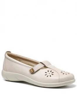 Image of Hotter Nirvana Ladies Wide Fit T-Bar Shoes - Beige