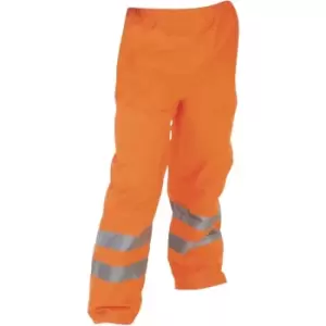 Image of Yoko Mens Hi-Vis Waterproof Contractors Trousers / Pants (M) (Hi Vis Orange) - Hi Vis Orange