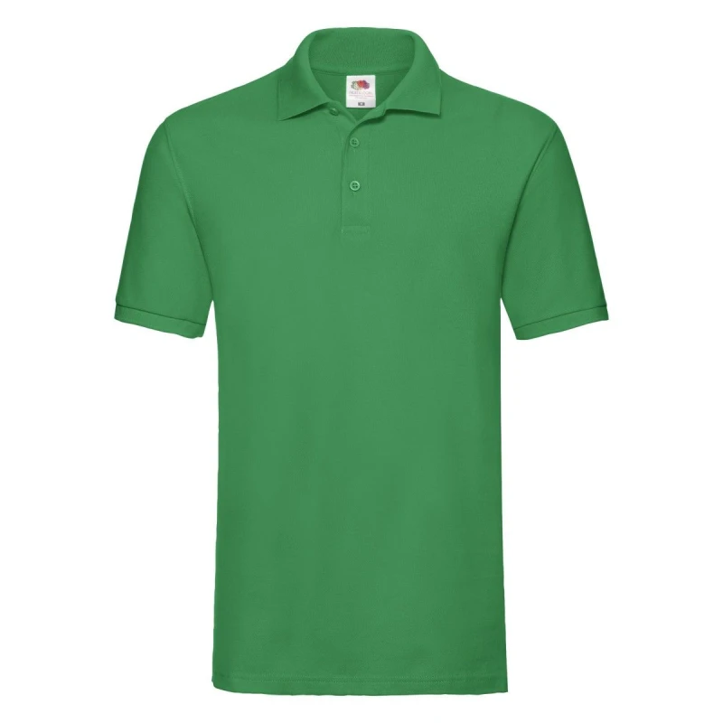 Image of Fruit Of The Loom Fruit of the Loom Men Premium Pique Polo Shirt in Green Size: Small Green S Male 5063470860463