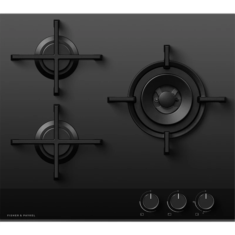 Image of Fisher Paykel CG603DNGGB4 Series 9 60cm 3 Burner Gas On Glass Hob - BLACK CG603DNGGB4