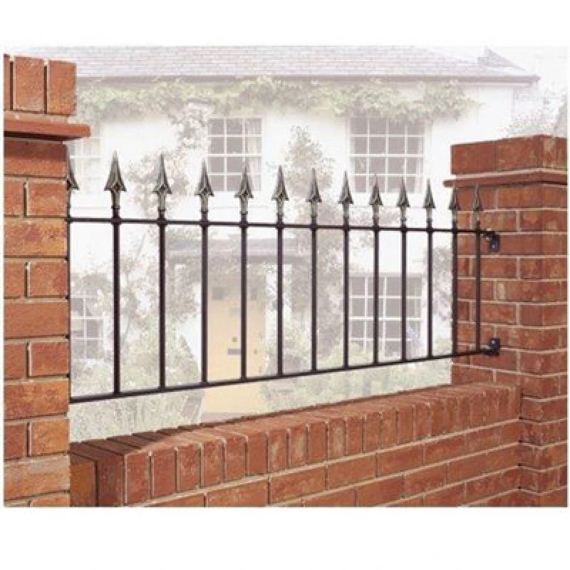 Image of Cannock Gates Balmoral Premium Range Spear Top Plain Railing Panel - Solid Steel - Fits Gap Of 1830 mm X 560 mm High - Primed