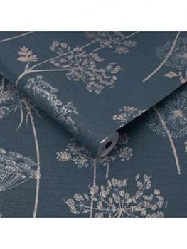Image of Superfresco Easy Wild Flower Navy Wallpaper