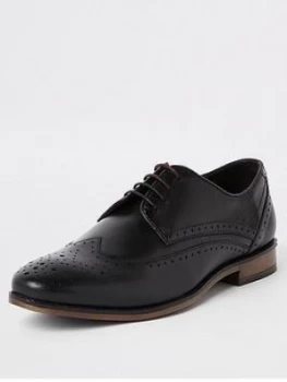 Image of River Island Roger Leather Brogues Black Size 8 Men