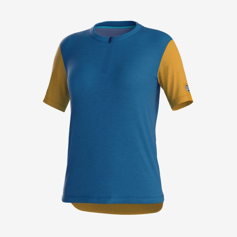 Image of Bicycle Line Womens ZOE Half Zip Short Sleeve Cycling Jersey Avio Blue female 8 (XS)