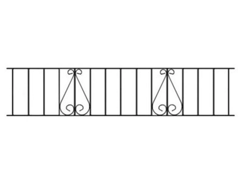 Image of Burbage Iron Craft Cleve Metal Scroll Garden Railing Panel 1830mm Gap X 355mm High Clzp06