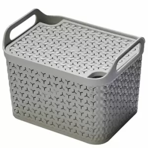 Image of Strata Urban Store Basket with Lid 14 Litre, Grey