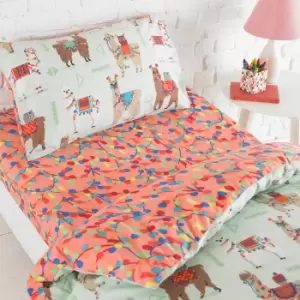 Image of Llamarama Fitted Bed Sheet Multicolour
