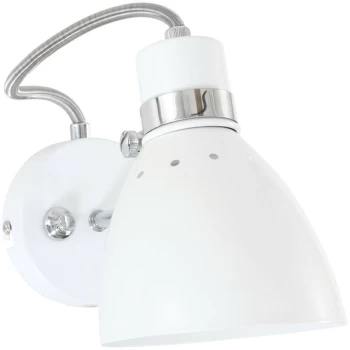 Image of Sienna Lighting - Sienna Jump Dome Wall Light White Matt, Chrome Polished
