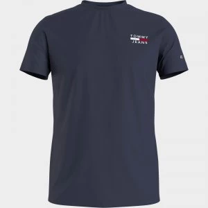 Image of Tommy Jeans Mens Chest Logo T-Shirt - Twilight Navy - S