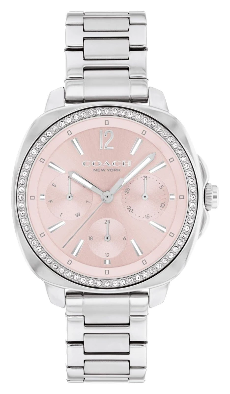 Image of Coach 14504392 Womens Kitt (34mm) Pink Dial / Stainless Watch