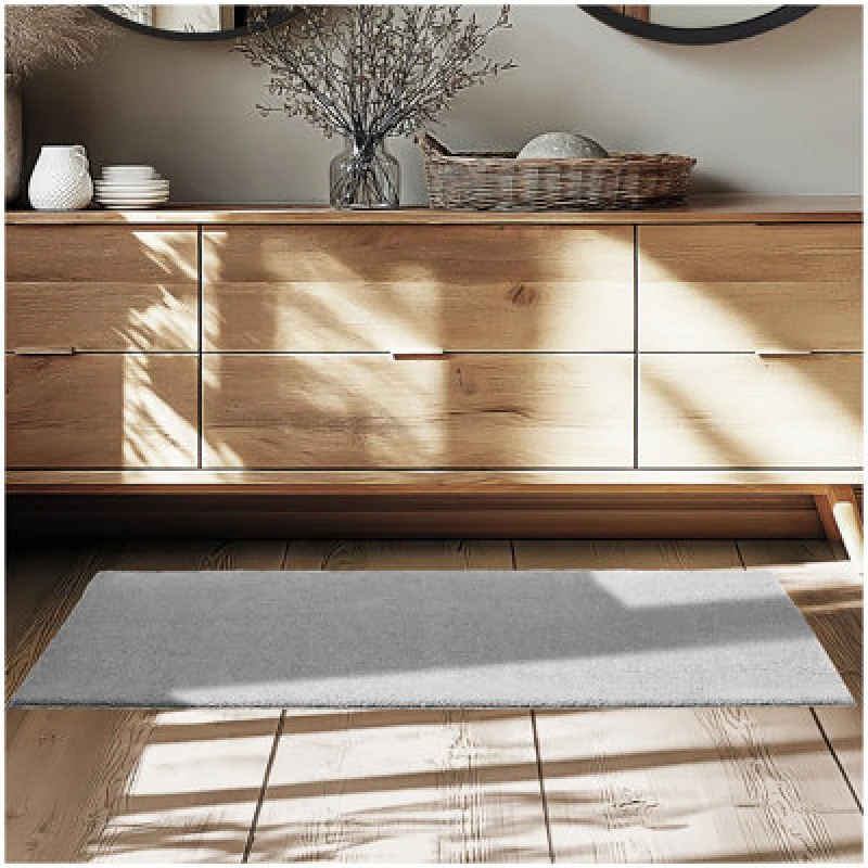 Image of Tectake Rug Zonelle - Short Pile And Ultra-Soft, Rectangular Or Round 60 X 110 Cm - Grey