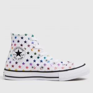 Image of Converse White Hi Foil Star Trainers Junior