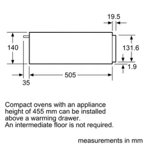 Image of Neff N1AHA01G0B Built In 14cm Warming Drawer in Black Stainless Steel