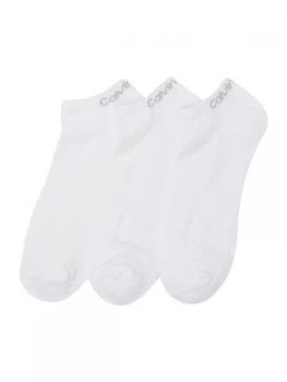 Image of Mens Calvin Klein 3 pack trainer liner sock set White