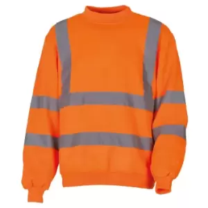 Image of Yoko Unisex Hi-Vis Heavyweight Sweatshirt (Pack of 2) (L) (Hi Vis Orange)