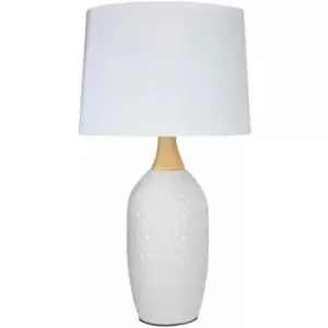 Image of Premier Housewares Willow White Ceramic Table Lamp