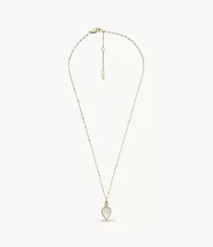 Image of Fossil Women Teardrop White Mother of Pearl Pendant Necklace