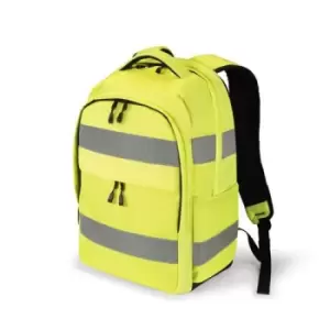Image of Dicota Hi-Vis backpack Yellow Polyethylene terephthalate (PET) Thermoplastic polyurethane (TPU)