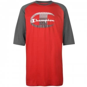 Image of Champion Raglan Sleeve T Shirt Mens - Red