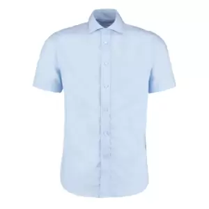 Image of Kustom Kit Mens Premium Non Iron Short Sleeve Shirt (15.5inch) (Light Blue)