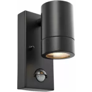 Image of Loops - Outdoor IP44 Wall Downlight with pir Sensor - 7W GU10 LED - Matt Black