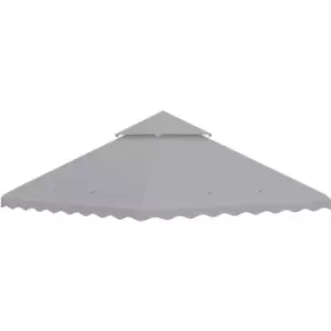 Image of 3m x 3m Gazebo Canopy Replacement Cover, 2-Tier Gazebo Roof, Grey - Light Grey - Outsunny