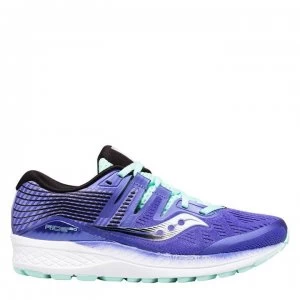 Image of Saucony Ride ISO Ladies Running Shoes - Violet/Aqua