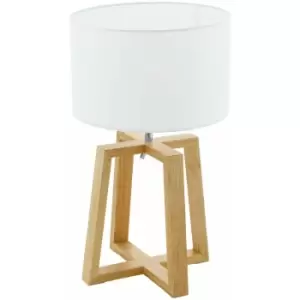 Image of Loops - Table Desk Lamp Colour Natural Chrome Shade White Fabric Bulb E27 1x60W