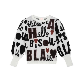 Image of Catimini Catimini Graphic Knit Jumper - BROKEN WHITE