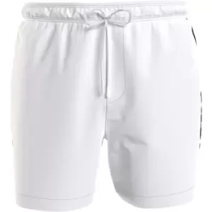 Image of Calvin Klein Medium Drawstring Tape Swim Shorts Mens - White