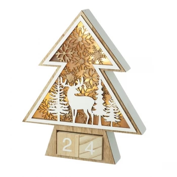Image of Wooden Light Up Countdown Tree