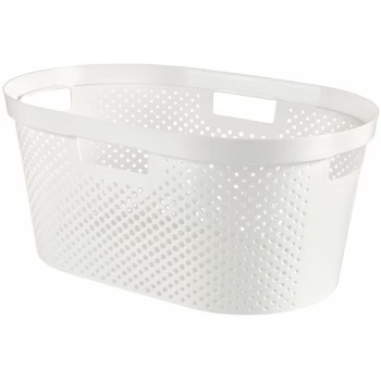 Image of Recycled Infinity Dots Laundry Basket 40L White - 247599 - Curver