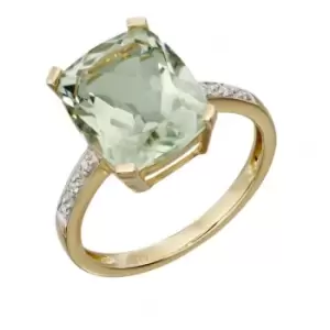 Image of Elements Gold Green Amy & Diamond Cocktail Ring GR543G