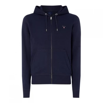 Image of Gant Zip Through Hoodie - Navy 433