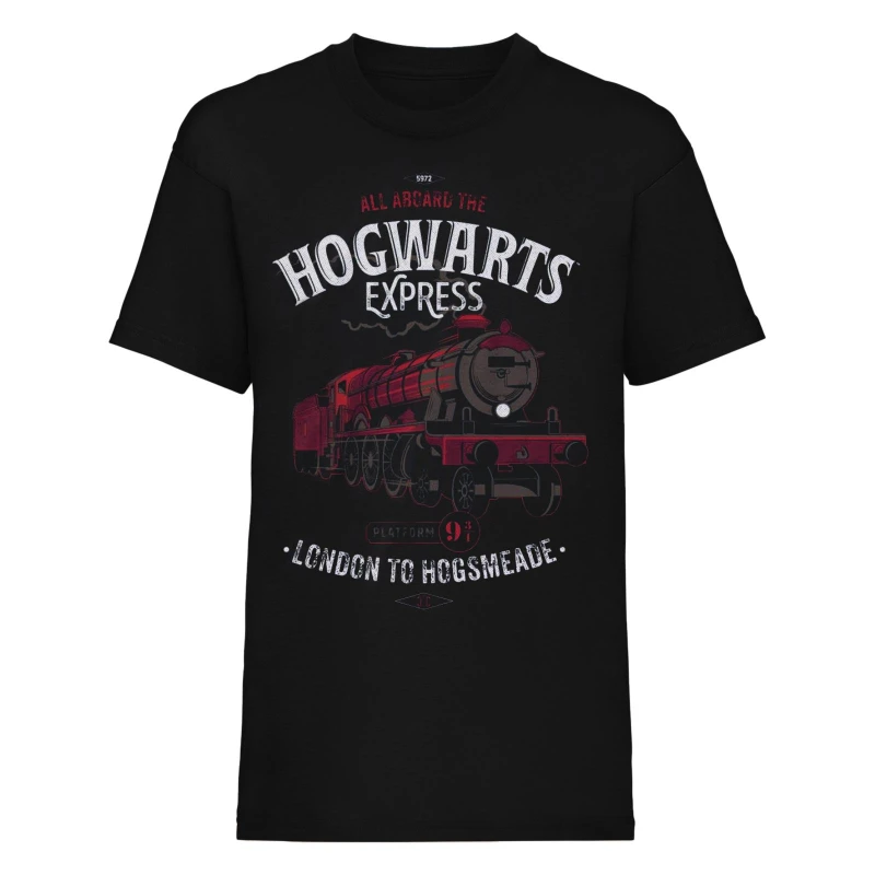 Image of Harry Potter Mens All Aboard T-Shirt in Black Size: Small Black Male S