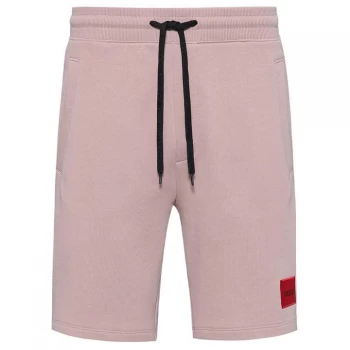 Image of Hugo Boss Diz 212 Red Patch Logo Jersey Shorts Pastel Brown Size L Men