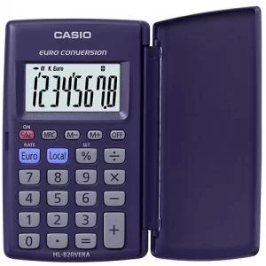 Image of Casio HL-820 8 Digit Pocket Calculator with Euro Conversion