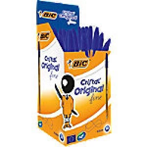 Image of BIC Cristal Original Fine Ballpoint Pen Fine 0.3mm Blue Pack of 50