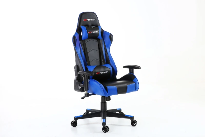 Image of GTForce Pro FX Reclining Sports Racing Office Desk Faux Leather Gaming Chair Blue
