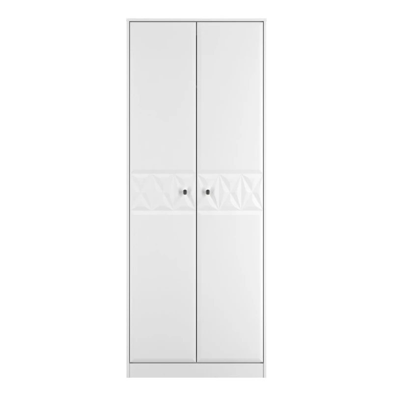 Image of San Jose Ready Assembled Contemporary Matt White Tall Double Wardrobe (H)1970mm (W)770mm (D)530mm