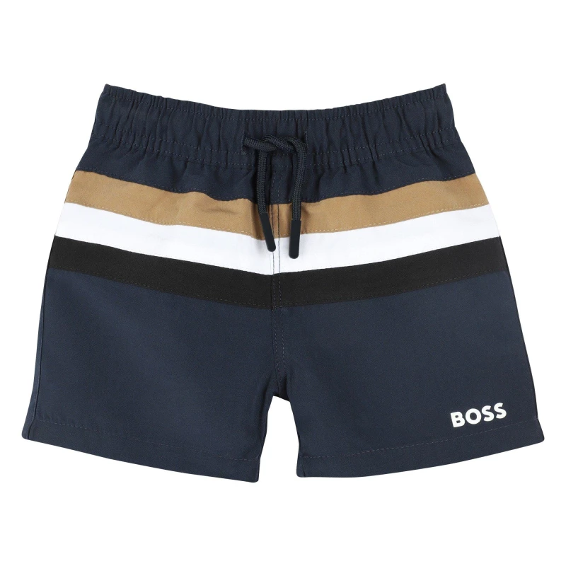 Image of Boss Kids Stripe Swimming Shorts, Stripe Design Navy 849 male 2Y