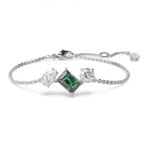 Image of Mesmera Mixed Cuts Green Rhodium Plated Bracelet 5668360